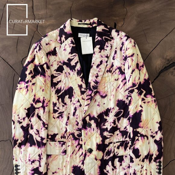 Dries Van Noten: RARE Psychedelic Quilted Tie Dye Print Blunt Blazer FW22 - Picture 1 of 16